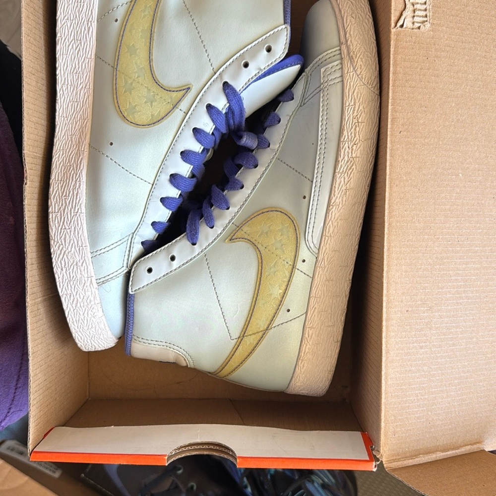 Nike Sneakers with Yellow and Purple Accents